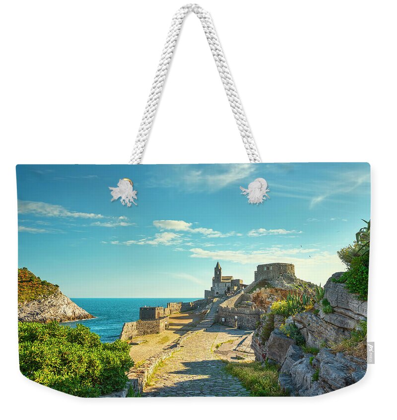 Portovenere Weekender Tote Bag featuring the photograph Portovenere, Path to San Pietro Church by Stefano Orazzini