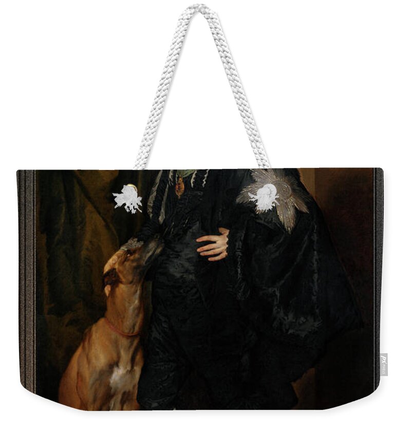Portrait Of James Stuart Weekender Tote Bag featuring the painting Portrait of James Stuart Duke of Richmond and Lenox by Anthony van Dyck by Rolando Burbon