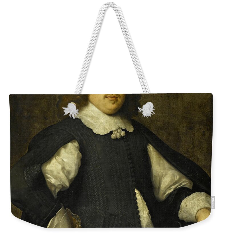 Cornelis Janssens Van Ceulen Weekender Tote Bag featuring the painting Portrait of Joan Pietersz Reael by Cornelis Janssens van Ceulen