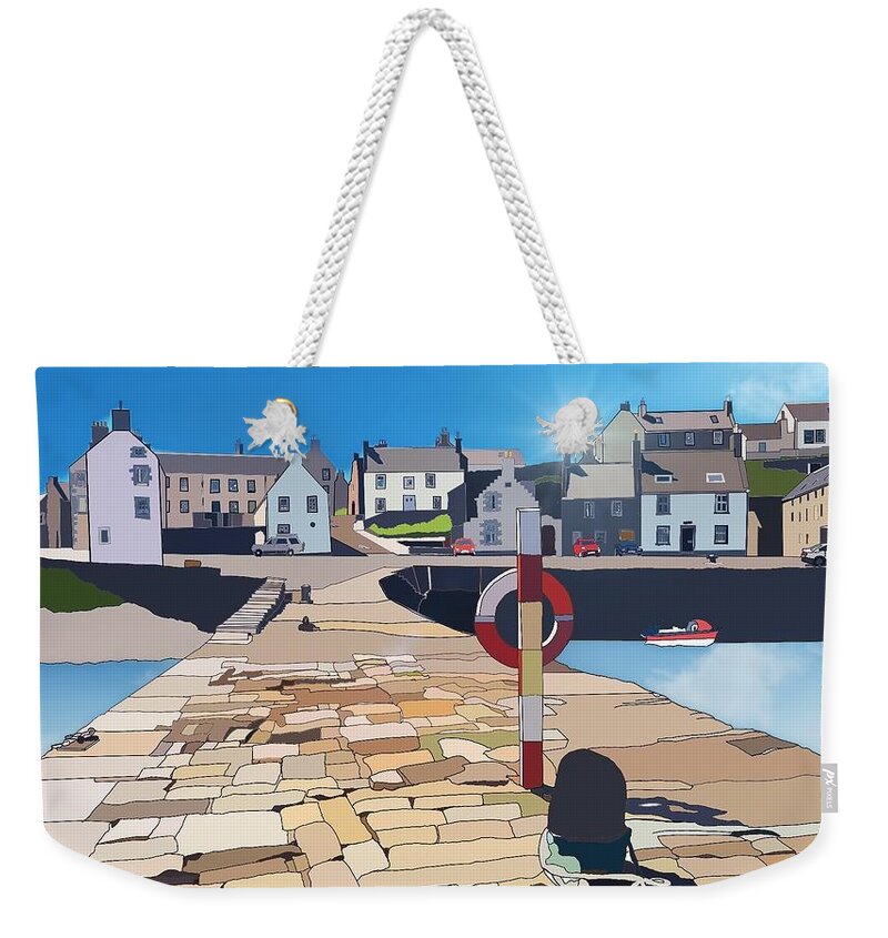 Portsoy Weekender Tote Bag featuring the digital art Portsoy by John Mckenzie