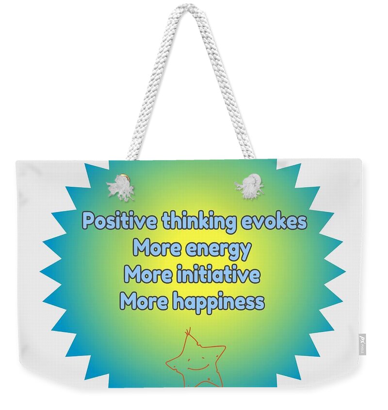  Weekender Tote Bag featuring the digital art Positive Thinking Mug by Gena Livings