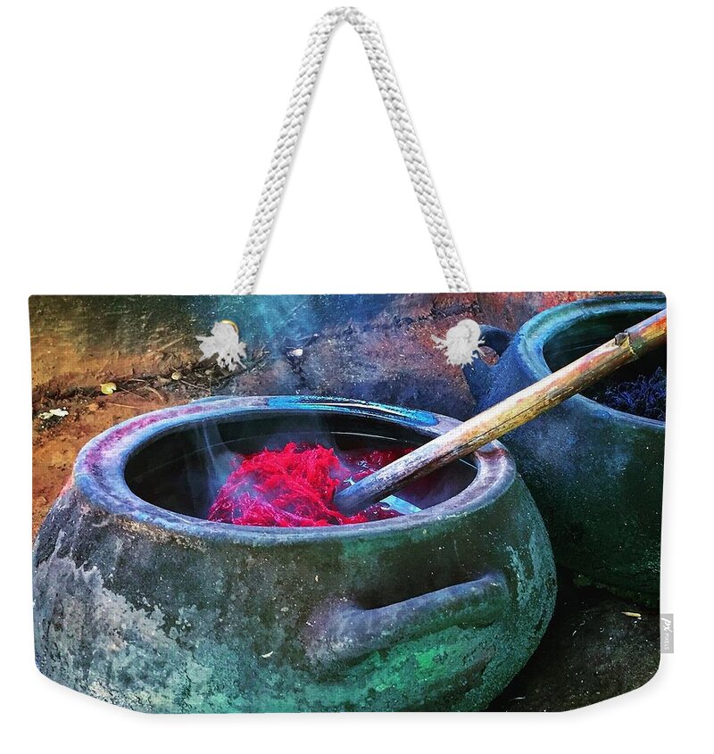 Peru Weekender Tote Bag featuring the photograph Pots of plots by Reena Kapoor