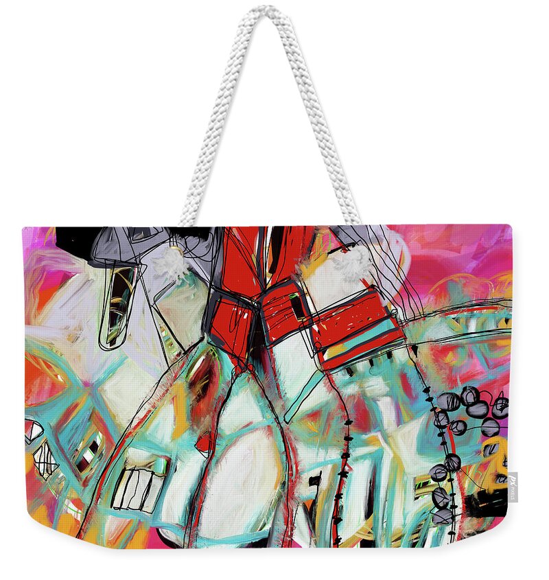 Power Weekender Tote Bag featuring the digital art Power to the City by Robin Valenzuela