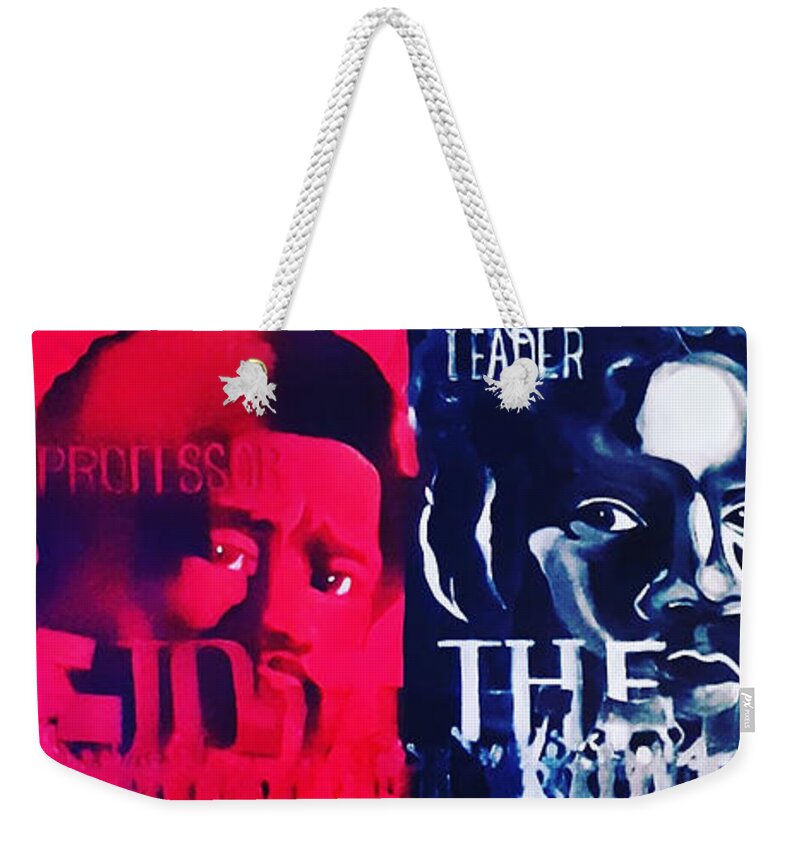 The Real Black Panther Party Enhanced Weekender Tote Bag featuring the painting Power2thePeople by Femme Blaicasso