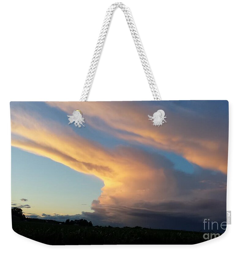 Clouds Weekender Tote Bag featuring the photograph Powering Down by Rosanne Licciardi