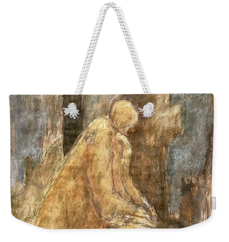 Mindfulness Weekender Tote Bag featuring the painting Prayer by David Euler