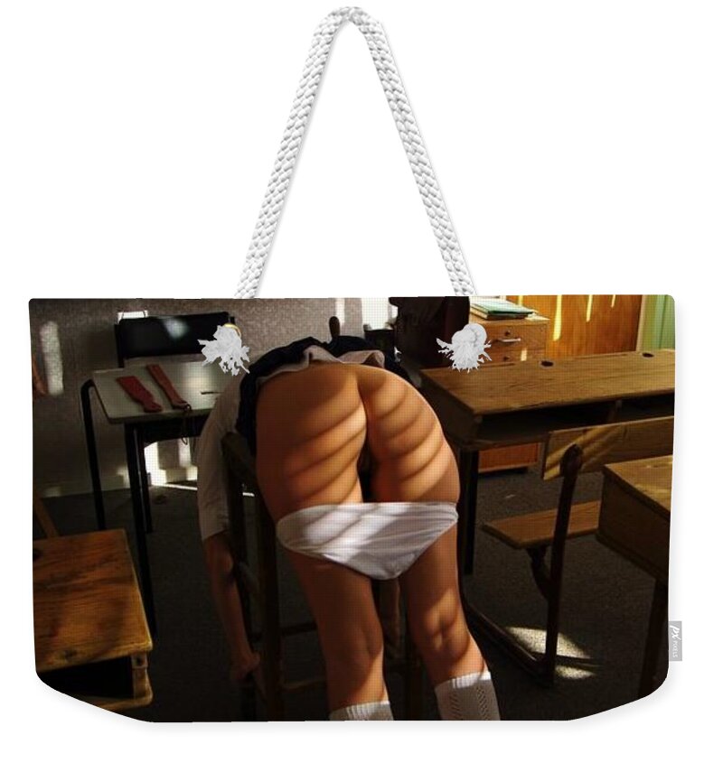 Bare Weekender Tote Bag featuring the photograph Presented for spanking by Asa Jones