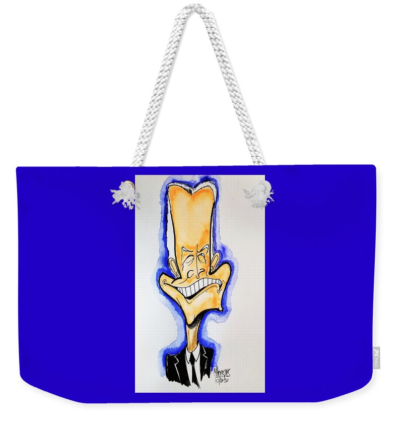 President Weekender Tote Bag featuring the drawing President Biden by Michael Hopkins