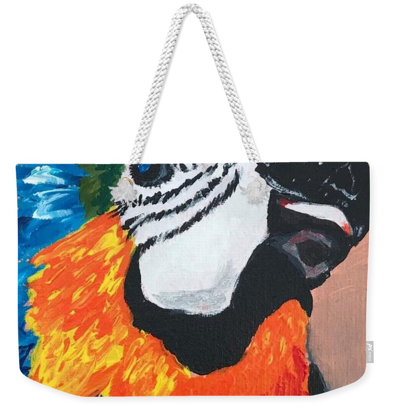 Pets Weekender Tote Bag featuring the painting Pretty Polly by Kathie Camara