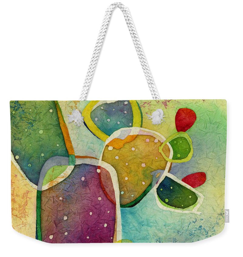 Cactus Weekender Tote Bag featuring the painting Prickly Pizazz 5 by Hailey E Herrera