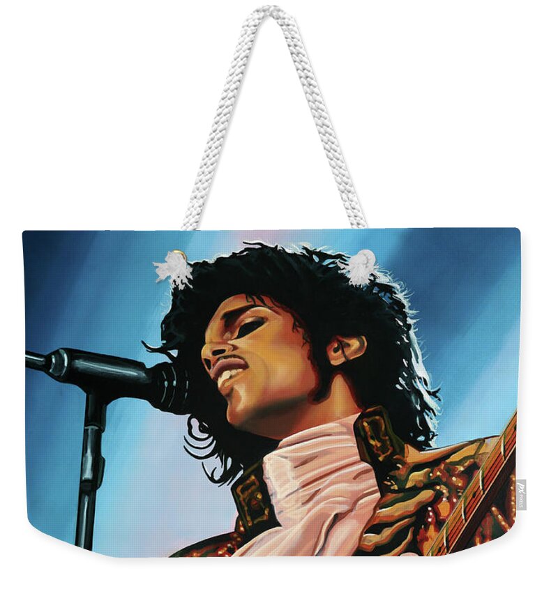 Realistic Painting Weekender Tote Bag featuring the painting Prince Painting by Paul Meijering