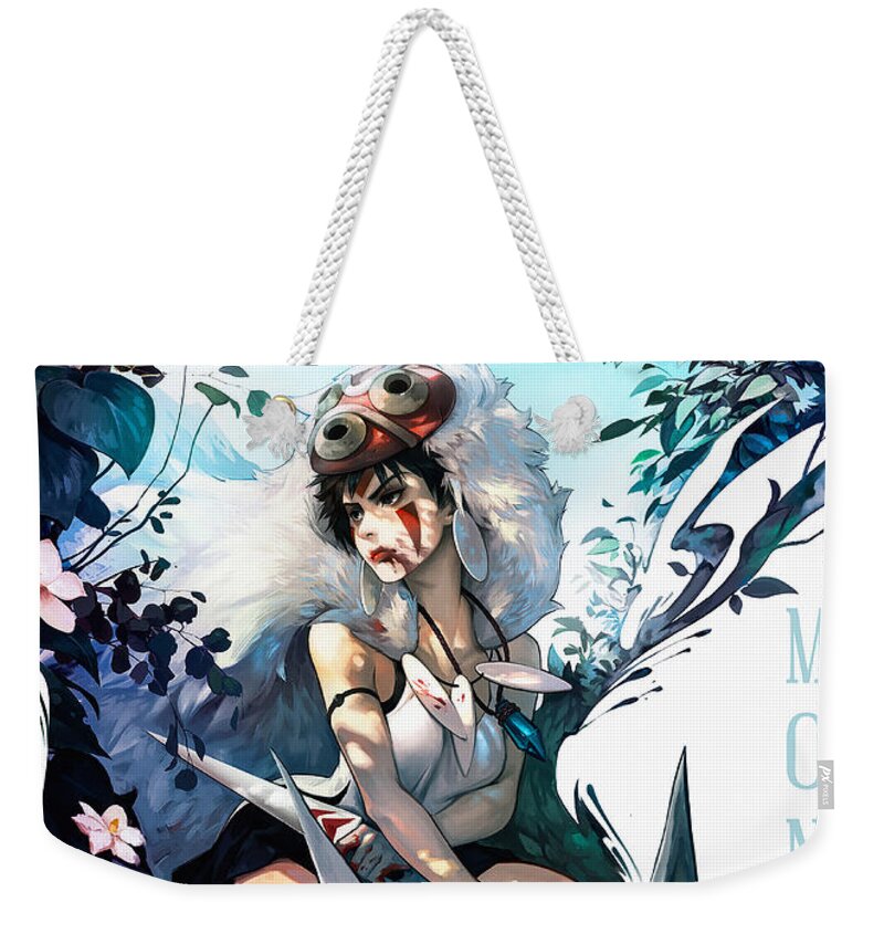 Anime Weekender Tote Bag featuring the digital art Princess Mononoke by Barbara Del Rio