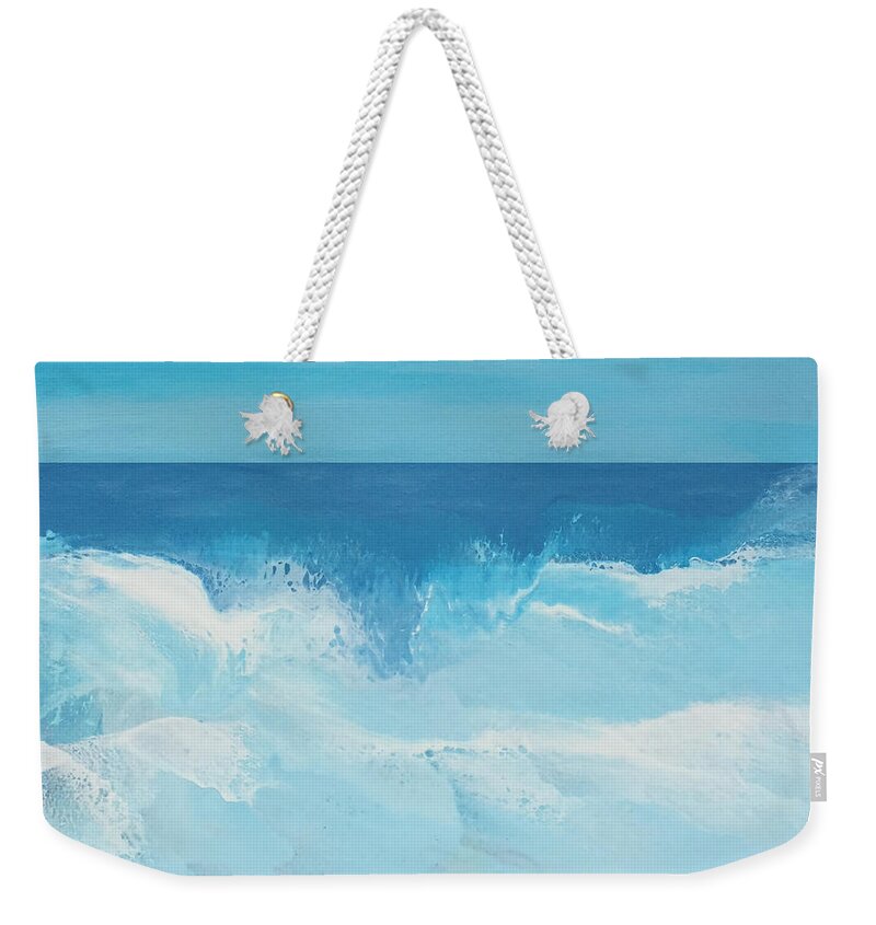 Beach Weekender Tote Bag featuring the mixed media Private Beach by Linda Bailey
