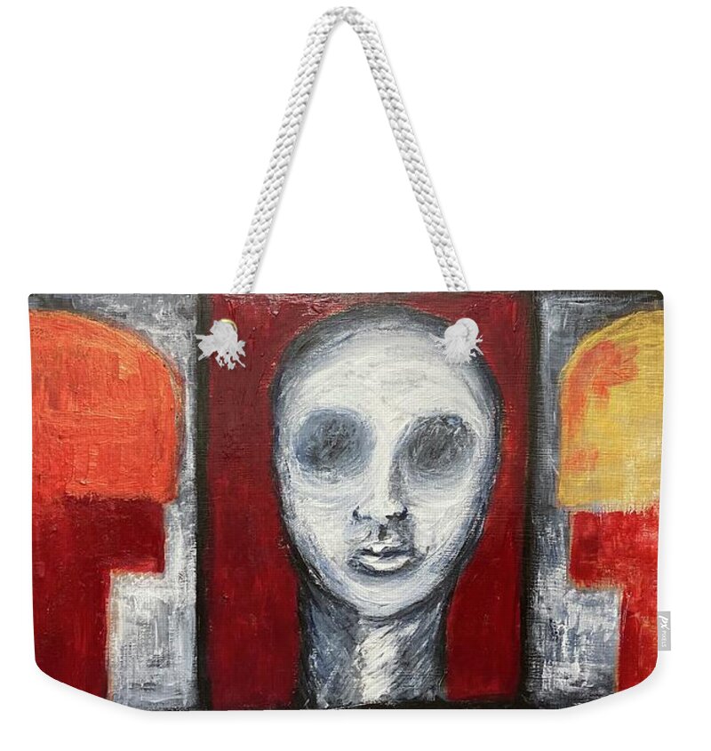 Head Weekender Tote Bag featuring the painting Progression 2 by David Euler