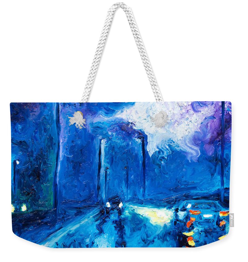 Cars Weekender Tote Bag featuring the painting Prussian by Chiara Magni