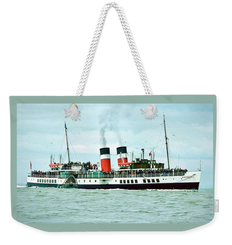 Ps Waverley Weekender Tote Bag featuring the photograph PS Waverley Paddle Steamer 1977 by Gordon James