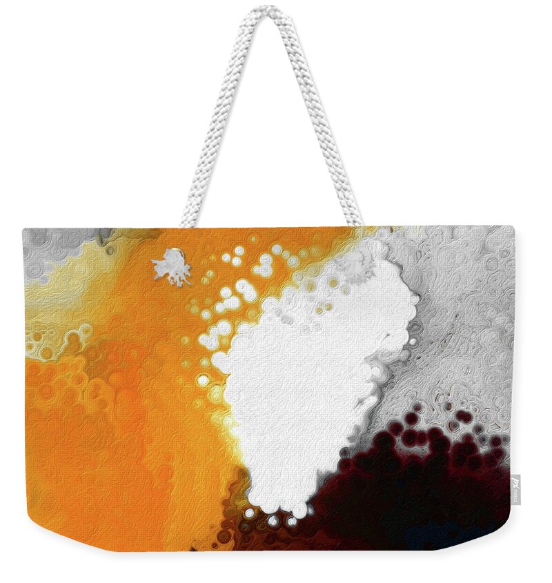 Red Weekender Tote Bag featuring the painting Psalm 139 14. Fearfully And Wonderfully Made. by Mark Lawrence