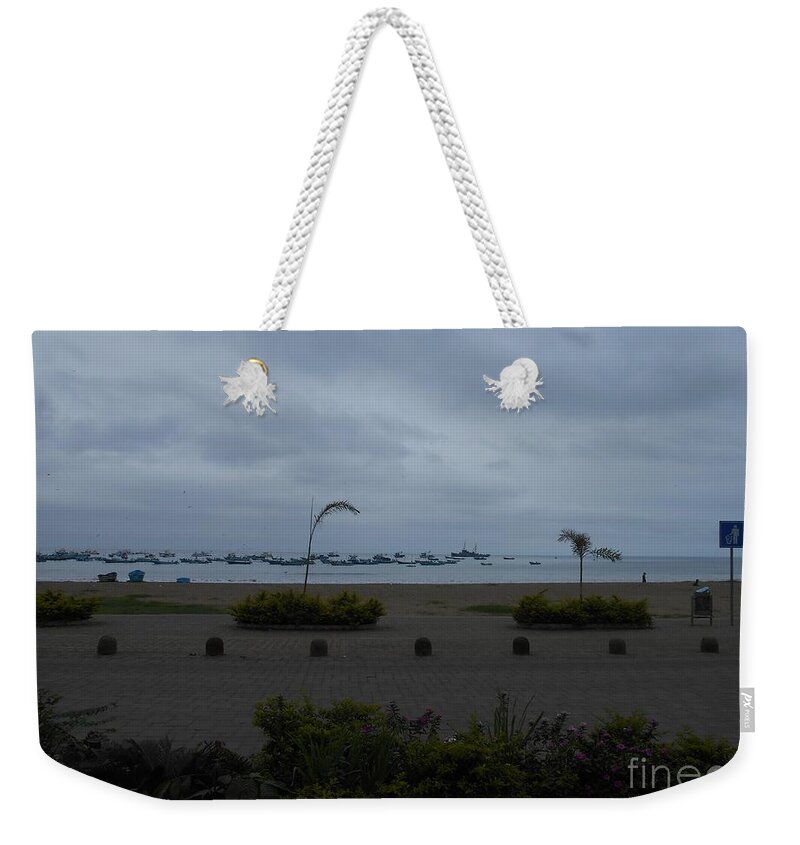 Puerto Lopez Weekender Tote Bag featuring the photograph Puerto Lopez Playa by Nancy Graham
