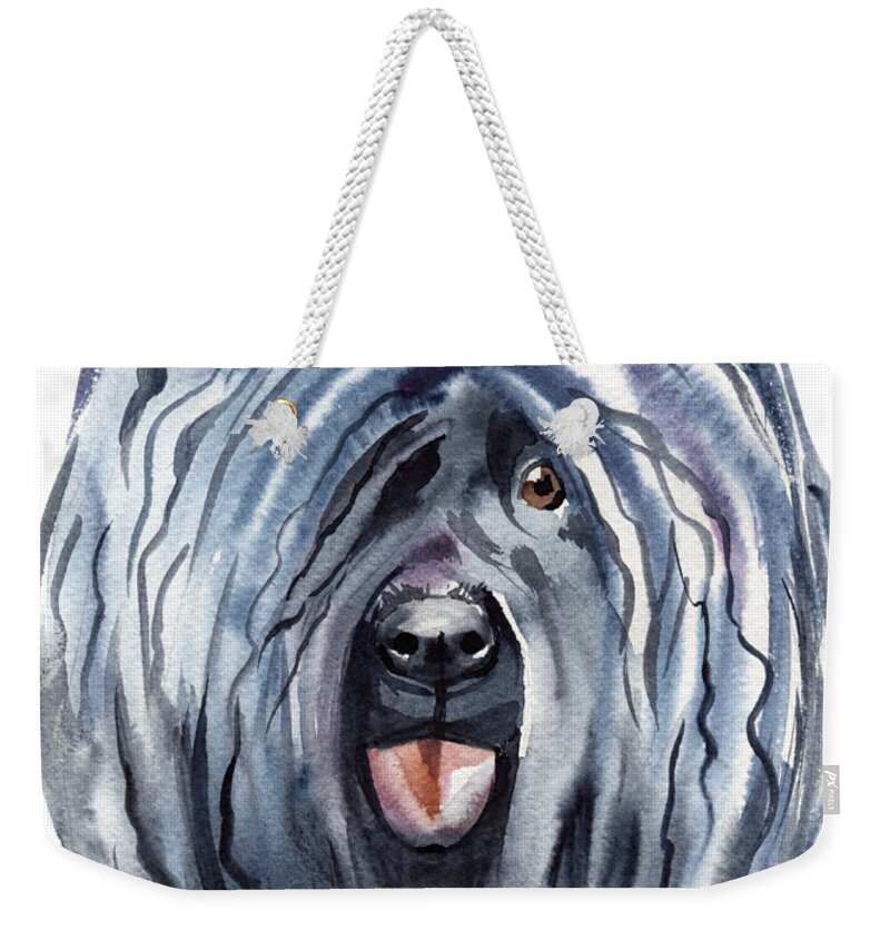Dog Weekender Tote Bag featuring the digital art Puli Dog Breeds by Sambel Pedes