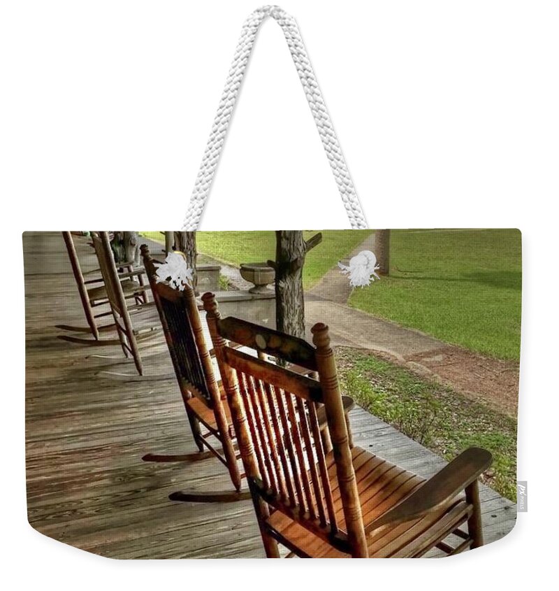 Chair Weekender Tote Bag featuring the photograph Pull Up a Chair by Debbi Granruth