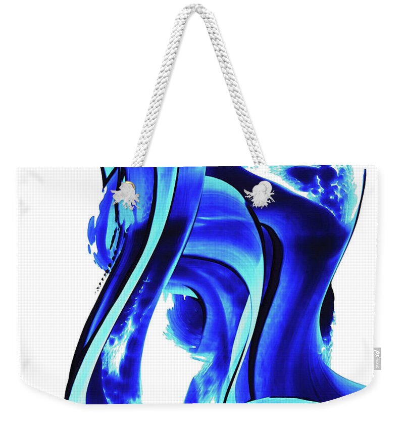 Blue Weekender Tote Bag featuring the painting Pure Water 66 by Sharon Cummings