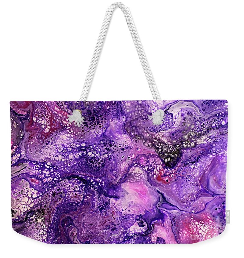 Diane Berry Weekender Tote Bag featuring the painting Purple 2 by Diane E Berry