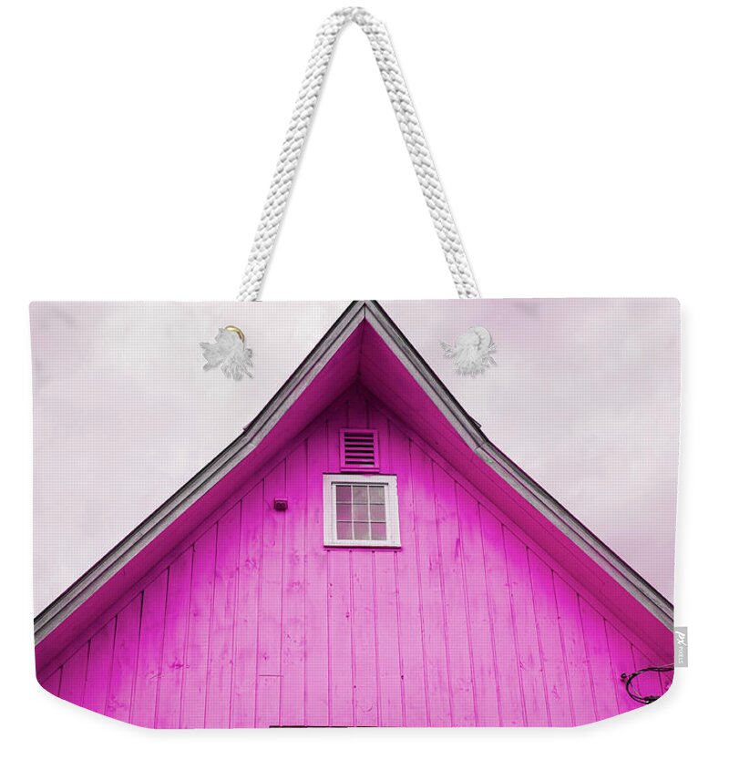 Purple Weekender Tote Bag featuring the photograph Purple Barn Vermont by Edward Fielding