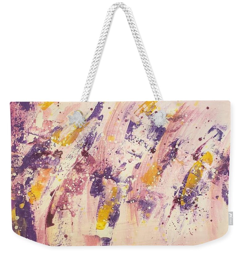  Weekender Tote Bag featuring the painting Purple Breeze by Samantha Latterner
