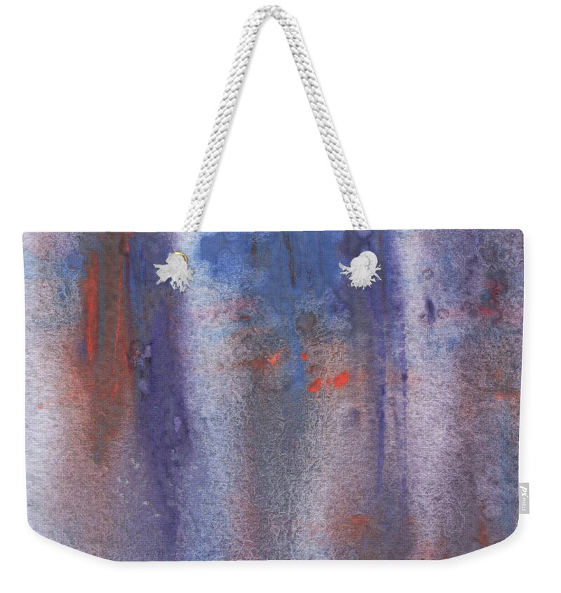 Mist Weekender Tote Bag featuring the painting Purple Foggy Mist Abstract Watercolor II by Irina Sztukowski