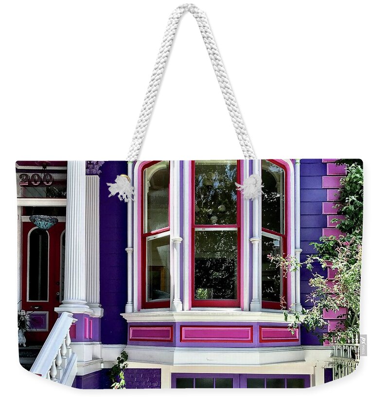  Weekender Tote Bag featuring the photograph Purple House by Julie Gebhardt