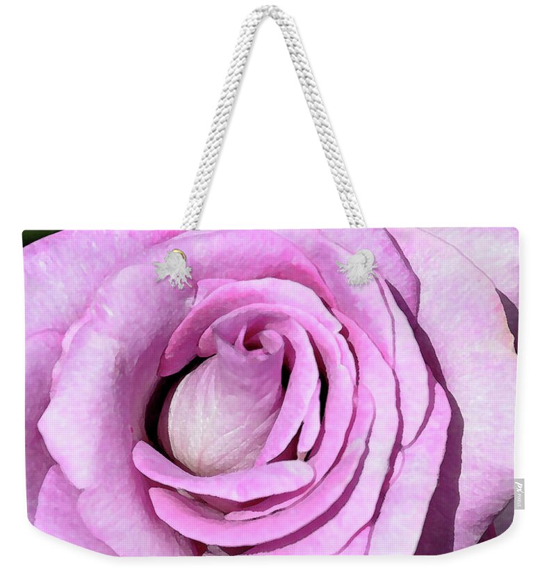 Botanical Weekender Tote Bag featuring the digital art Purple Rose Bloom by Kirt Tisdale