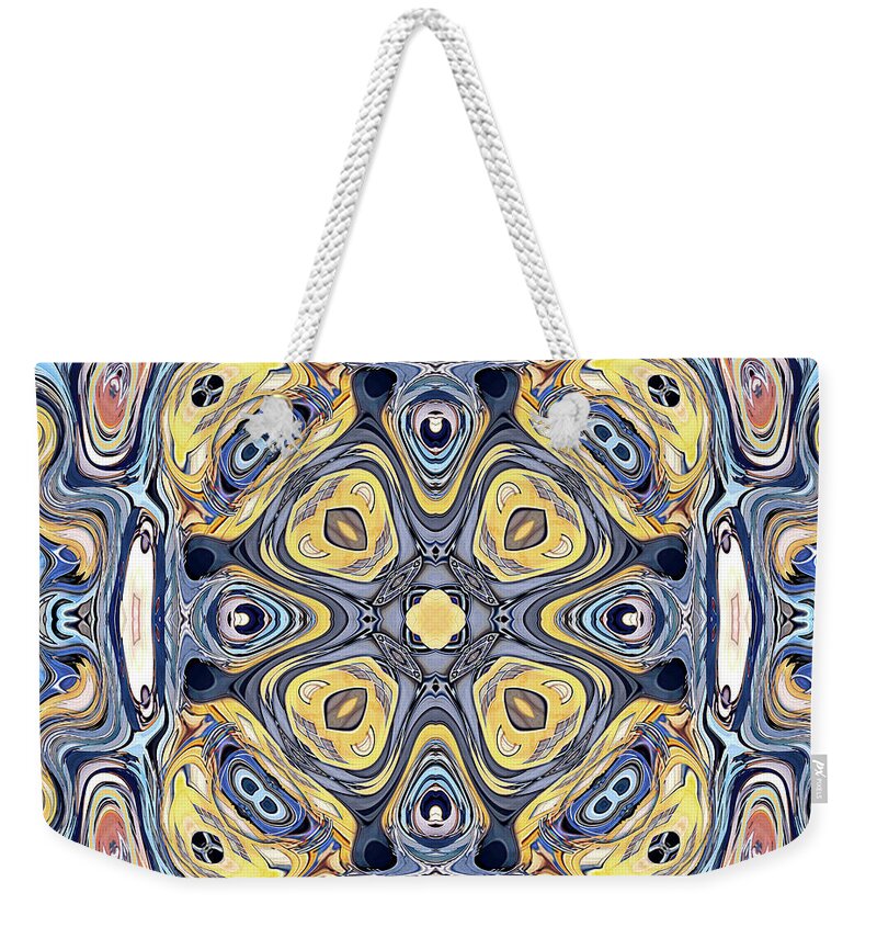 Mandala Weekender Tote Bag featuring the digital art Quadrant Symmetry by Phil Perkins