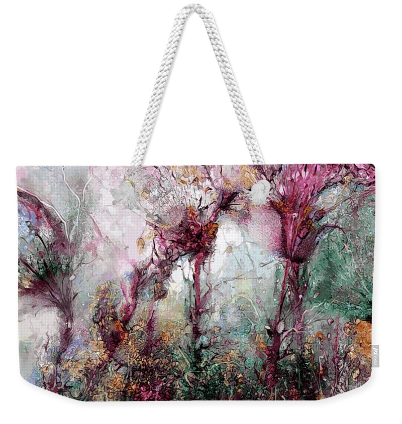 Flowers Weekender Tote Bag featuring the digital art Qualia's Meadow Vector by Russell Kightley