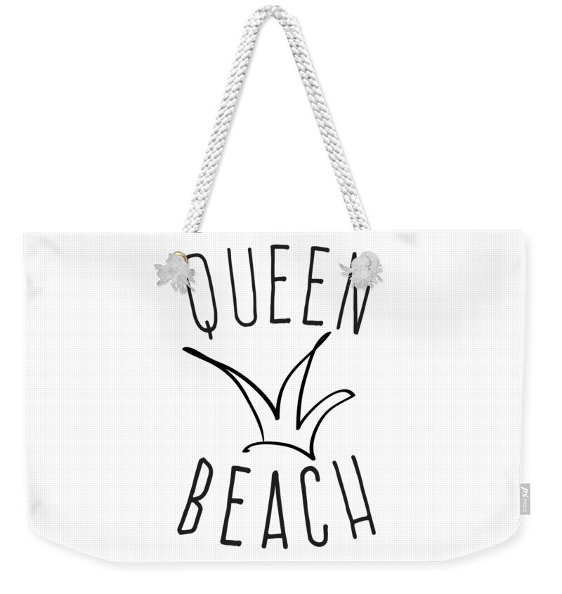 Cute Weekender Tote Bag featuring the digital art Queen Beach by Flippin Sweet Gear