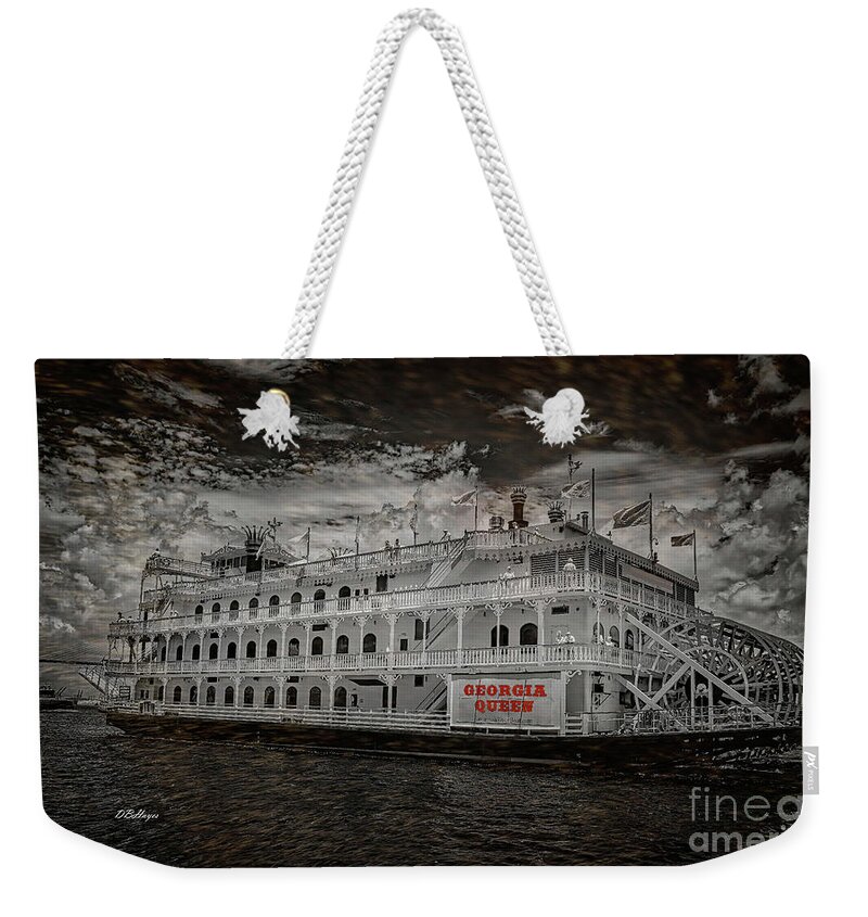 Boats Weekender Tote Bag featuring the photograph Queen of Savannah Georgia Photo-Art by DB Hayes