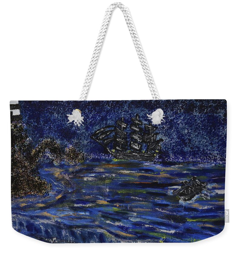 England Weekender Tote Bag featuring the mixed media Quiet Tides by David Westwood