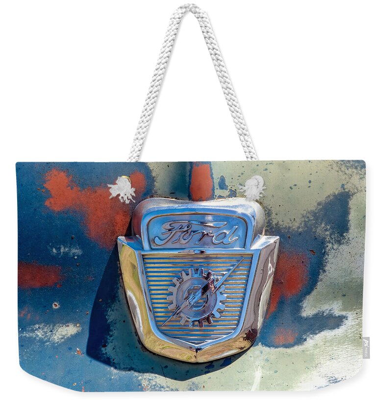 Ford Weekender Tote Bag featuring the photograph Racing Legend by Andrea Platt