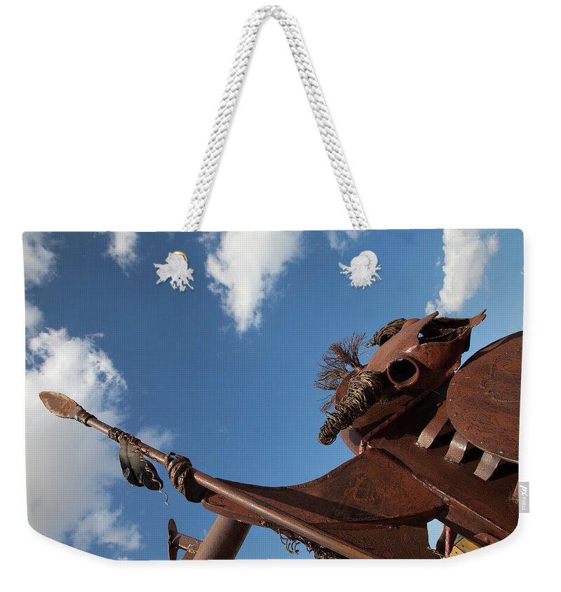 Sculpture Weekender Tote Bag featuring the photograph Rain Maker by Toni Hopper