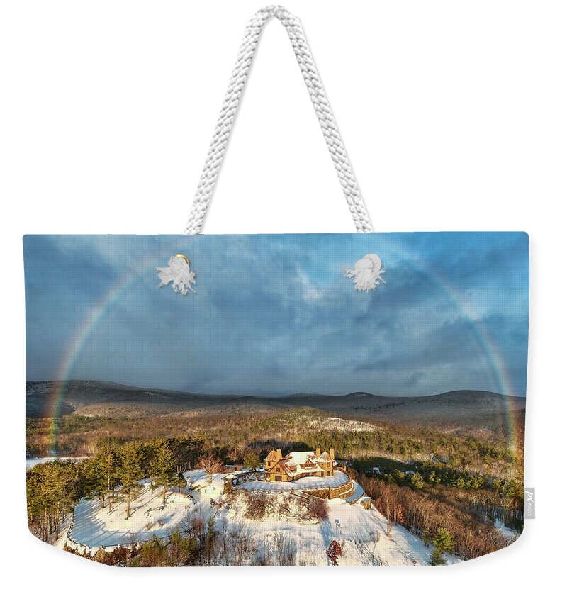  Weekender Tote Bag featuring the photograph Rainbow at the Castle by John Gisis