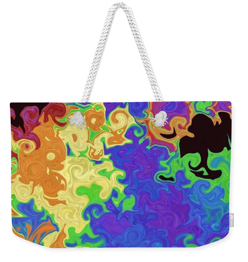 Rainbow Weekender Tote Bag featuring the digital art Rainbow Bouquet by Eileen Backman