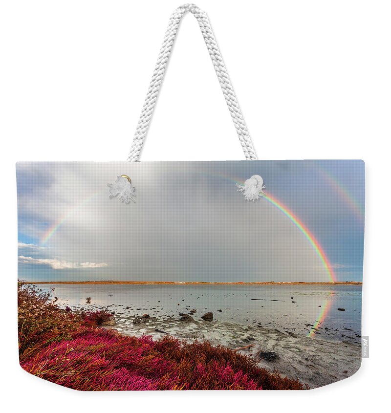 Atanasovsko Lake Weekender Tote Bag featuring the photograph Rainbow by Evgeni Dinev
