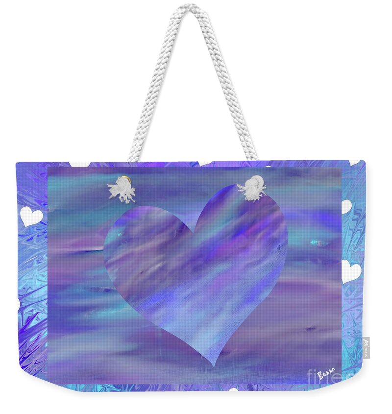 Abstract Weekender Tote Bag featuring the digital art Rainbow Love by Mars Besso