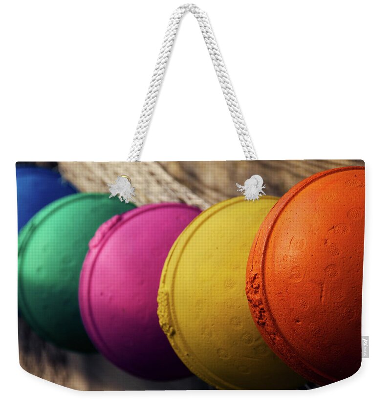 Buoys Weekender Tote Bag featuring the photograph Rainbow by Melissa Southern