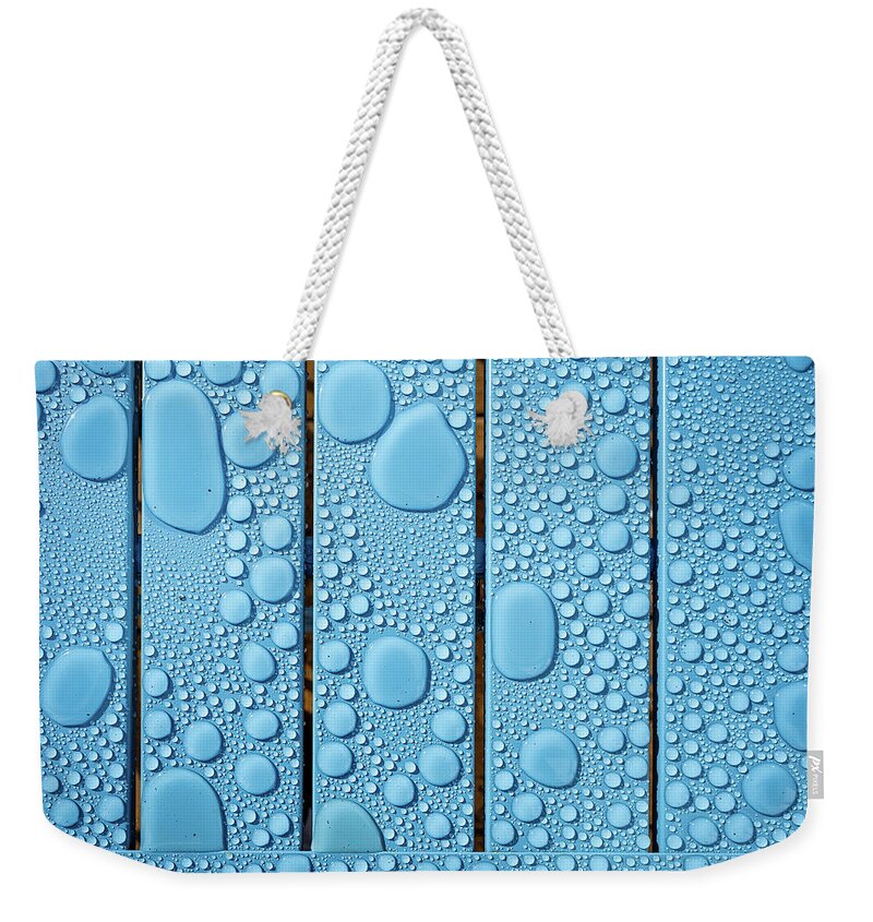 Rain Weekender Tote Bag featuring the photograph Raindrops 1 by Nigel R Bell