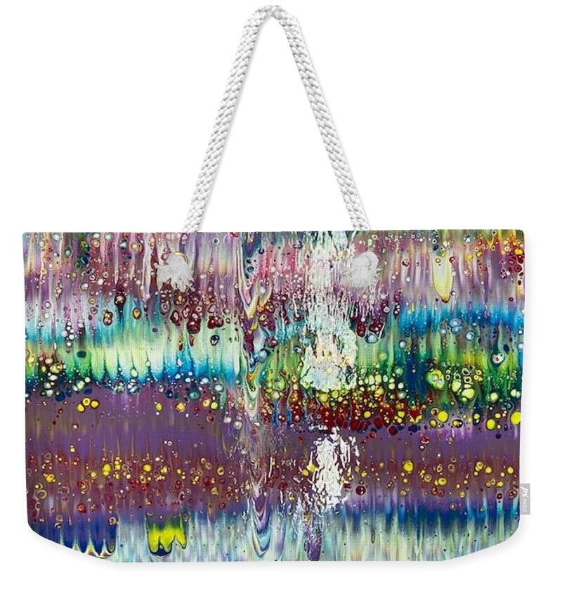 Acrylic Weekender Tote Bag featuring the painting Rainy Night by Pour Your heART Out Artworks