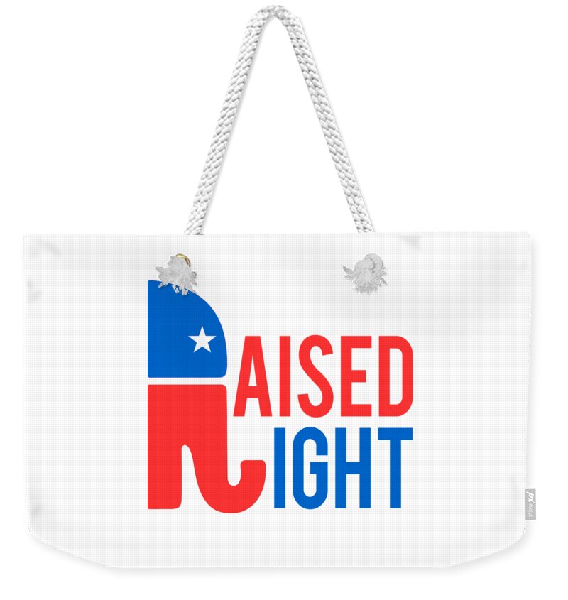 Cool Weekender Tote Bag featuring the digital art Raised Right Conservative Republican by Flippin Sweet Gear