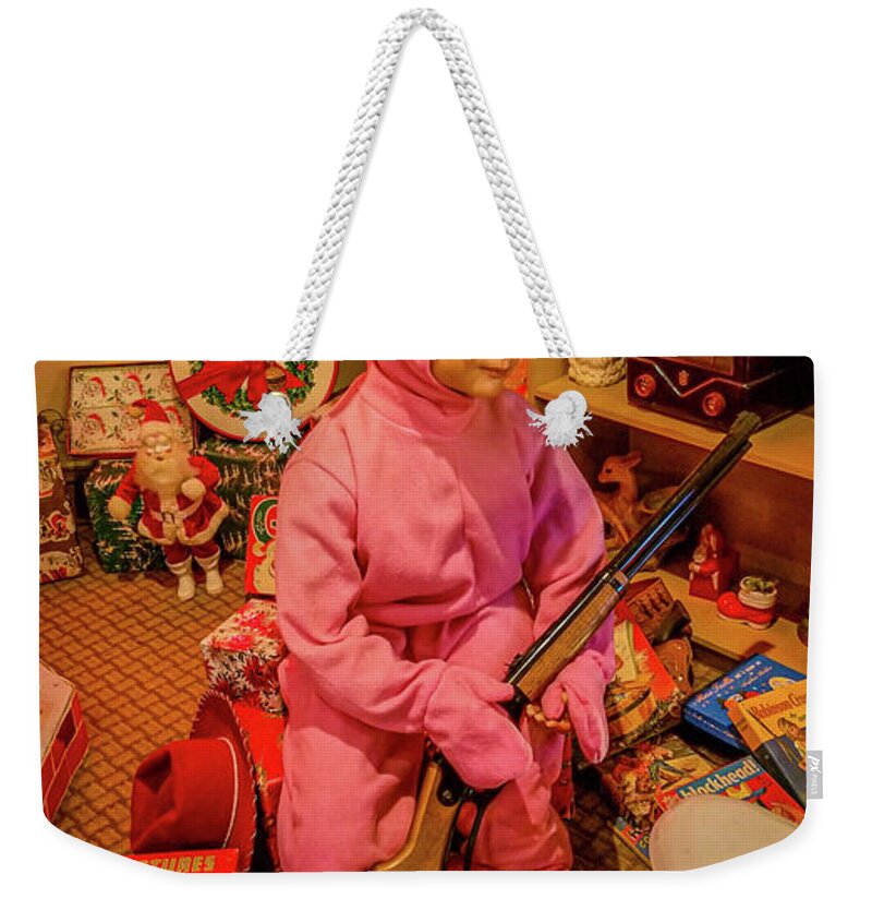 Red Ryder Range 200 Shot Bb Gun Weekender Tote Bag featuring the digital art Ralphie's Christmas by Tommy Anderson