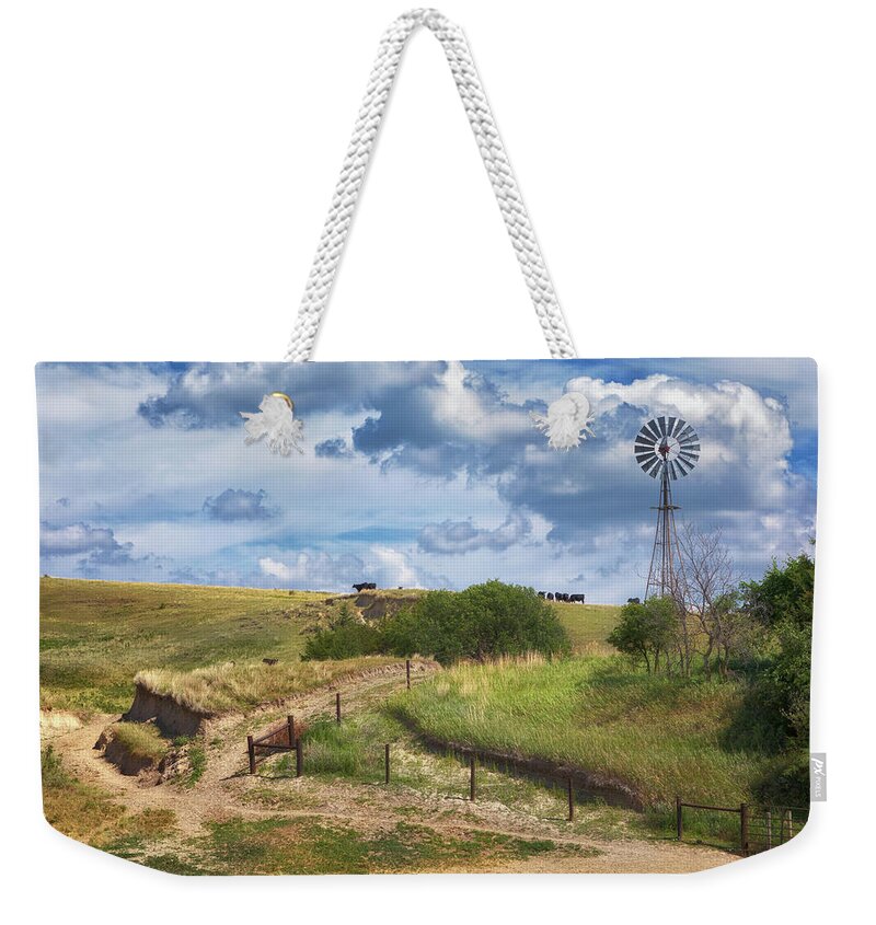 Nebraska Sandhills Weekender Tote Bag featuring the photograph Ranching in the Sandhills by Susan Rissi Tregoning