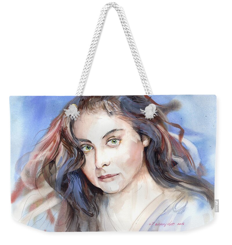 Portrait Weekender Tote Bag featuring the painting Raquel by P Anthony Visco