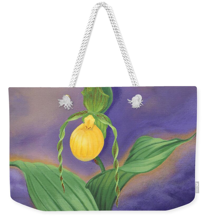 Flower Weekender Tote Bag featuring the painting Rare Appalachian Beauty by Adrienne Dye